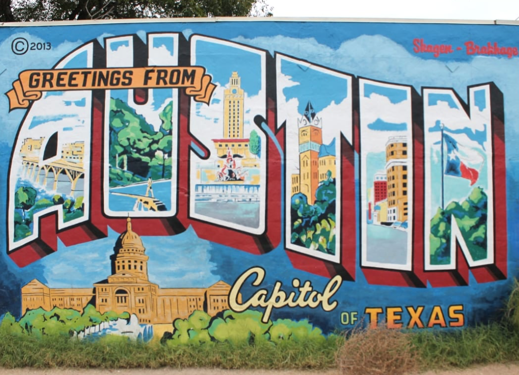 Greetings from Austin mural