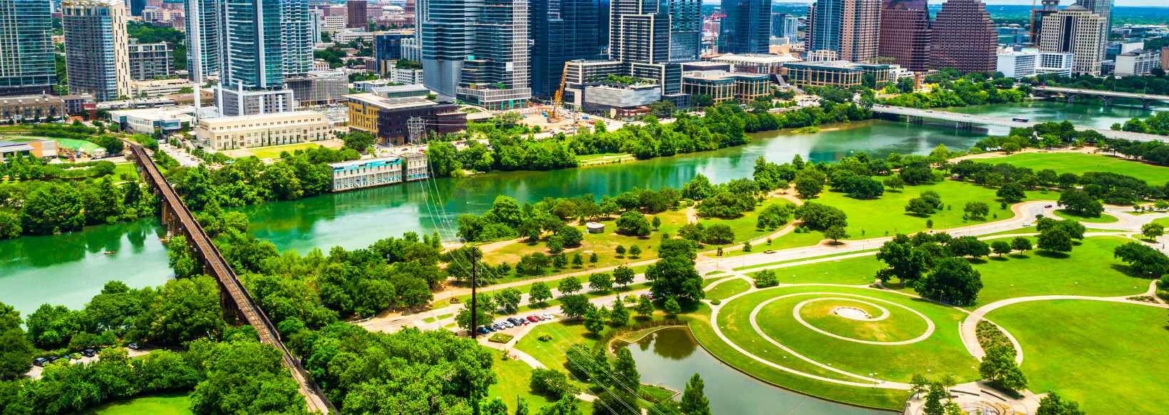 Austin skyline with park